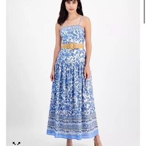 Taylor Blue and Cream Floral Maxi Dress